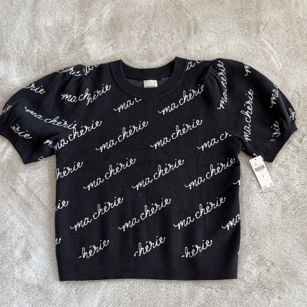 Maeve- The Maxine puff sleeve sweater tee. Size medium. NWT!